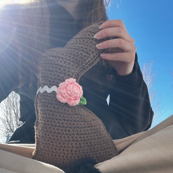 Hand Crocheted Chocolate Easter Bunny Plushie Stuffed Anima Decor! - Picture 6 of 17